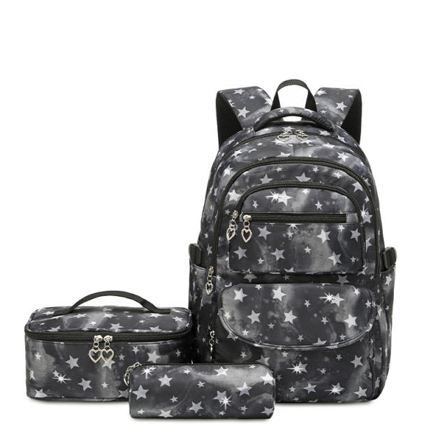 19 inch starry sky school backpack lunch bag pencil case set