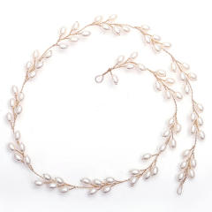 Summer easy match pearl bead wedding hair vines