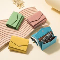 Candy color Genuine Leather women wallet purse