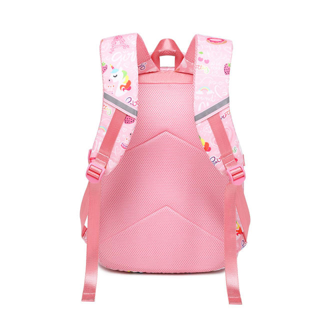 Pink color unicorn pattern school bag lunch bag pencil case set