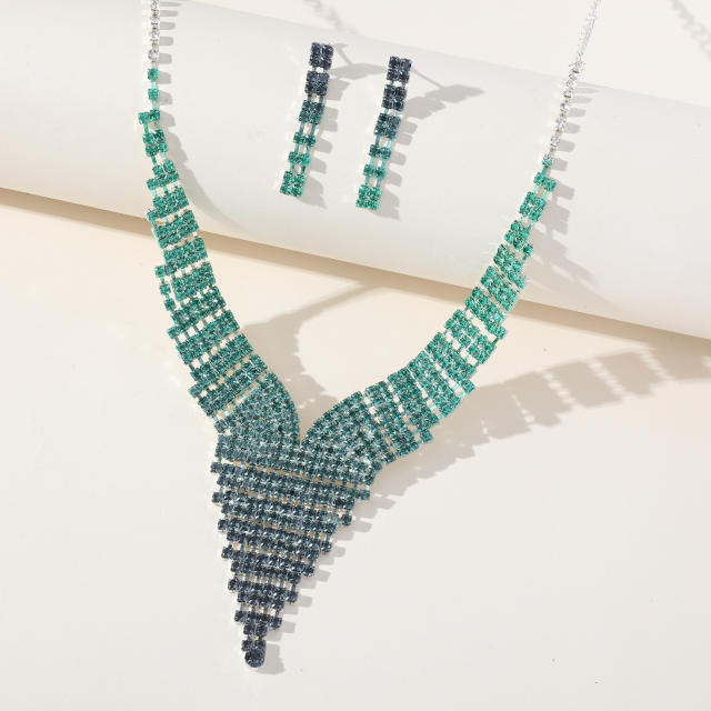 Delicate green color christmas day diamond earrings for women