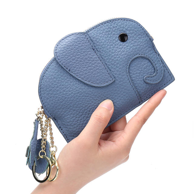 Cute elephant design Genuine Leather women coin purse