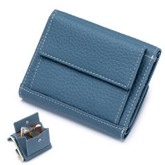 Korean fashion plain color Genuine Leather wallet purse