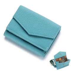 Candy color Genuine Leather women wallet purse