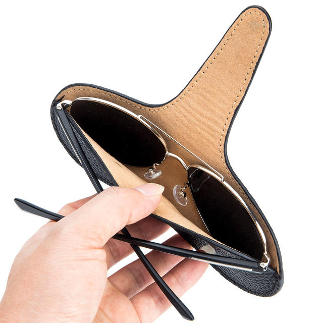 Portable Genuine Leather glasses case