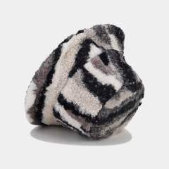 Winter rainbow pattern fluffy warm bucket hat
