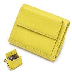 Korean fashion plain color Genuine Leather wallet purse