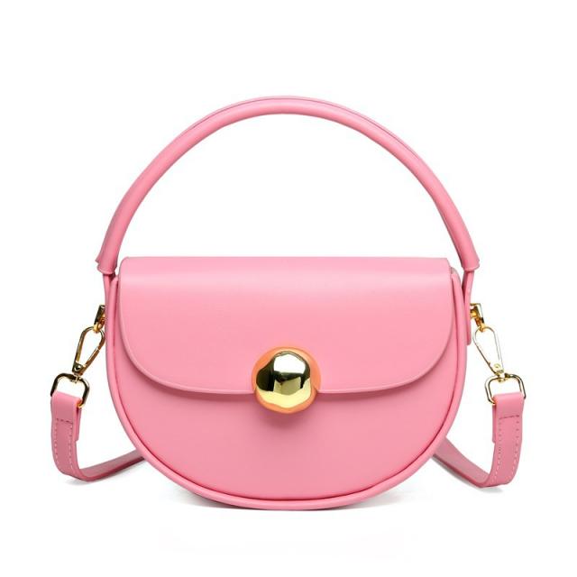 Candy color Y2K plain color PU leather cute handbag small bag