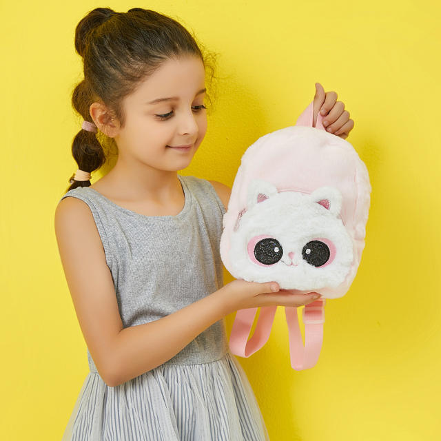 Cute tie dry pattern unicorn fluffy backpack for kids