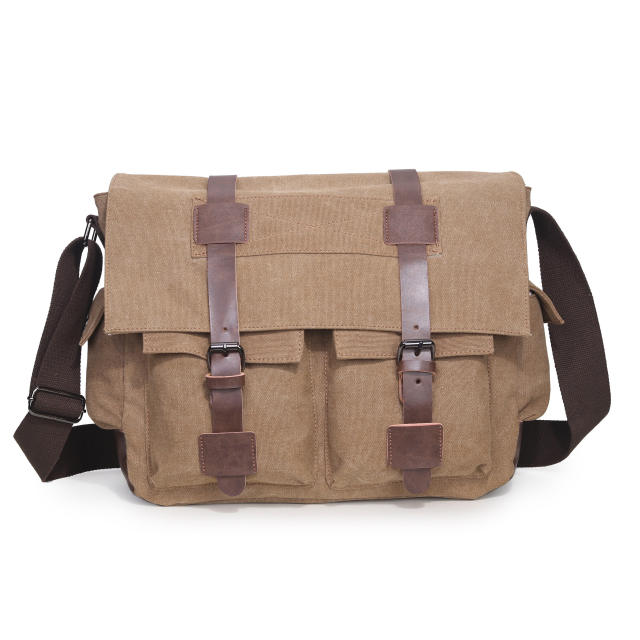 Casual canvas multi pocket messager bag for men