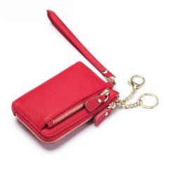 Plain color Genuine Leather mini wallet purse
