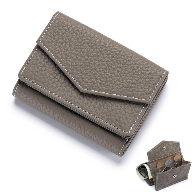 Candy color Genuine Leather women wallet purse