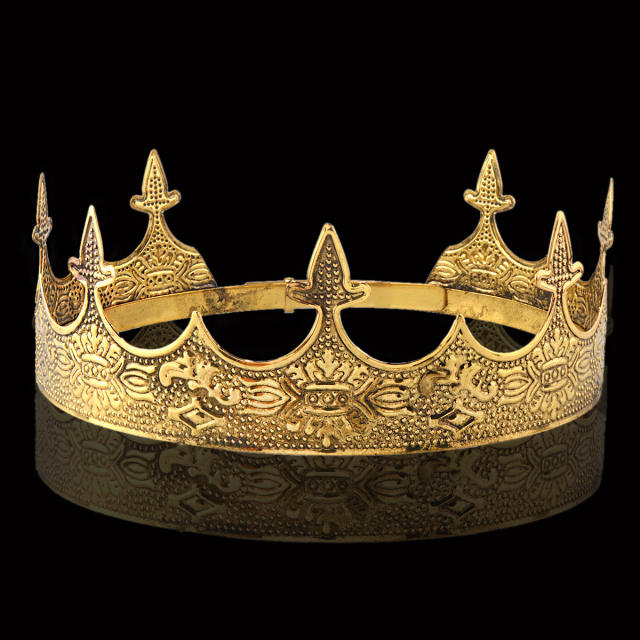 Vintage palce design gold silver color crown for men
