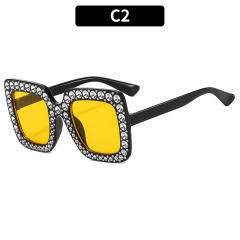 Cute square frame diamond sunglasses for kids