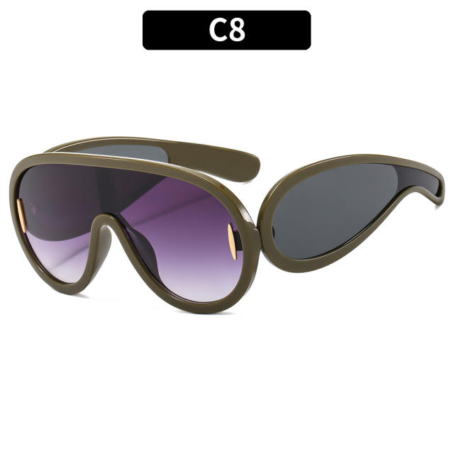 INS punk trend personality one piece sunglasses for men women