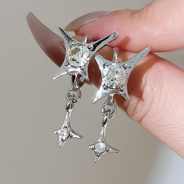 Y2K lava series heart star alloy earrings