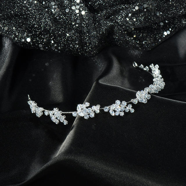 Delicate handmade crystal stone wedding birthday hair vine headband