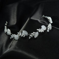 Delicate handmade crystal stone wedding birthday hair vine headband