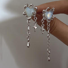 Y2K lava series heart star alloy earrings