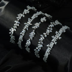 Delicate handmade crystal stone wedding birthday hair vine headband