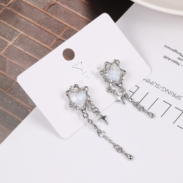 Y2K lava series heart star alloy earrings