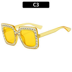 Cute square frame diamond sunglasses for kids