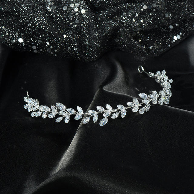 Delicate handmade crystal stone wedding birthday hair vine headband