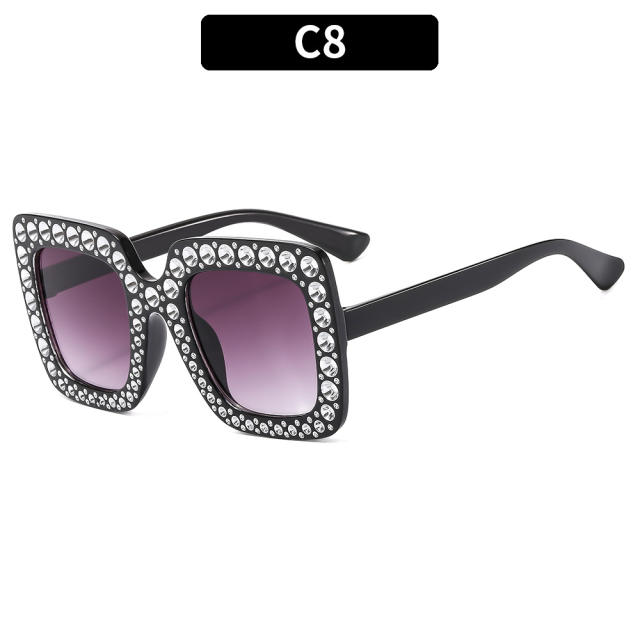 Cute square frame diamond sunglasses for kids