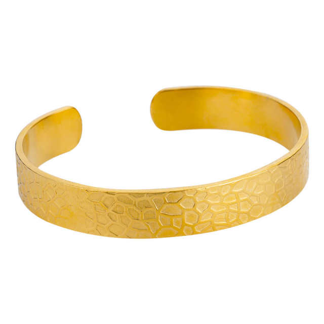 Concise easy match bold stainless steel bangle cuffs