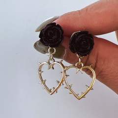 Y2K lava series heart star alloy earrings