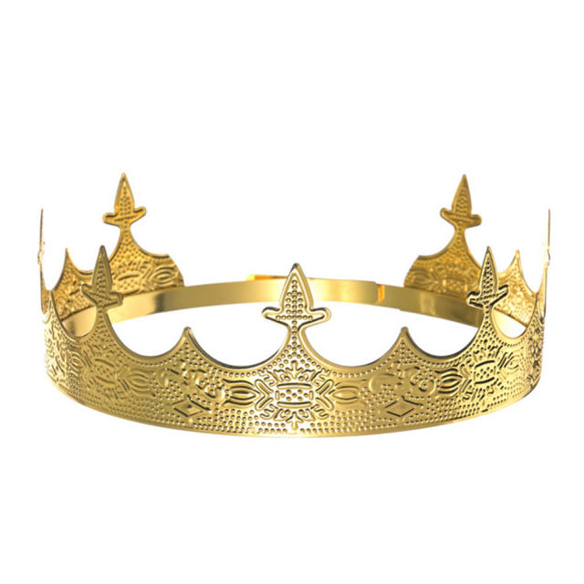 Vintage palce design gold silver color crown for men