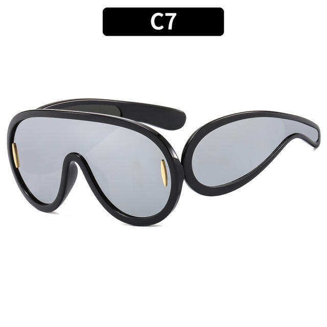 INS punk trend personality one piece sunglasses for men women