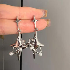 Y2K lava series heart star alloy earrings