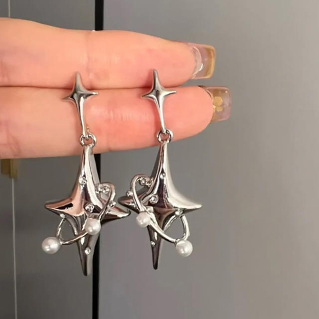 Y2K lava series heart star alloy earrings