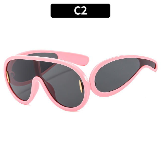 INS punk trend personality one piece sunglasses for men women
