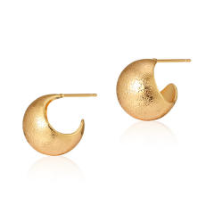 925 needle elegant chunky frosted ball earrings