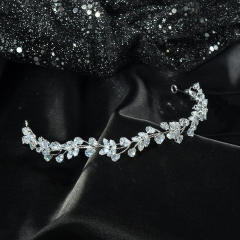 Delicate handmade crystal stone wedding birthday hair vine headband