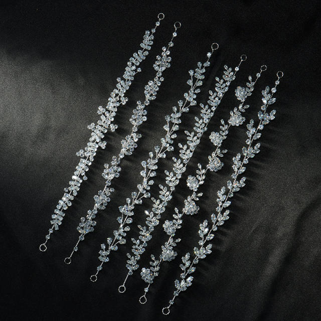 Delicate handmade crystal stone wedding birthday hair vine headband