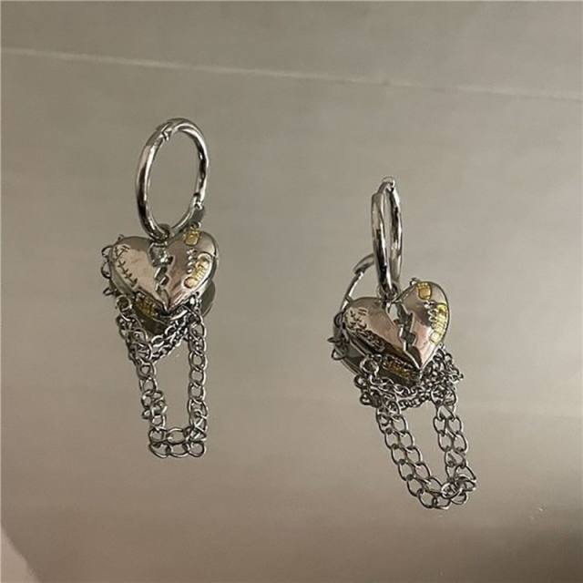 Y2K lava series heart star alloy earrings