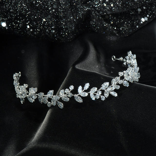 Delicate handmade crystal stone wedding birthday hair vine headband