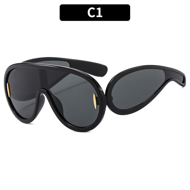 INS punk trend personality one piece sunglasses for men women