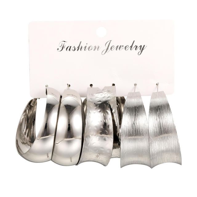 3pcs hot sale bold hoop earrings chunky earrings set