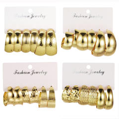 3pcs hot sale bold hoop earrings chunky earrings set
