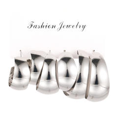 3pcs hot sale bold hoop earrings chunky earrings set