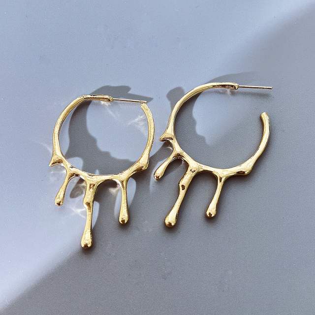 Y2K lava series heart star alloy earrings