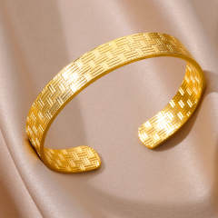 Concise easy match bold stainless steel bangle cuffs