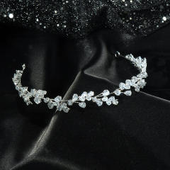 Delicate handmade crystal stone wedding birthday hair vine headband