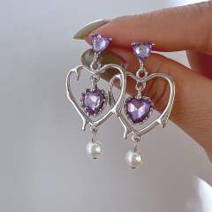 Y2K lava series heart star alloy earrings