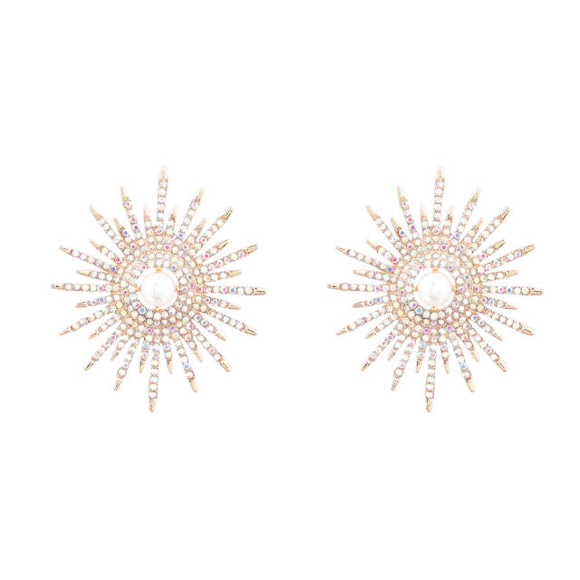Delicate sun chunky studs earrings