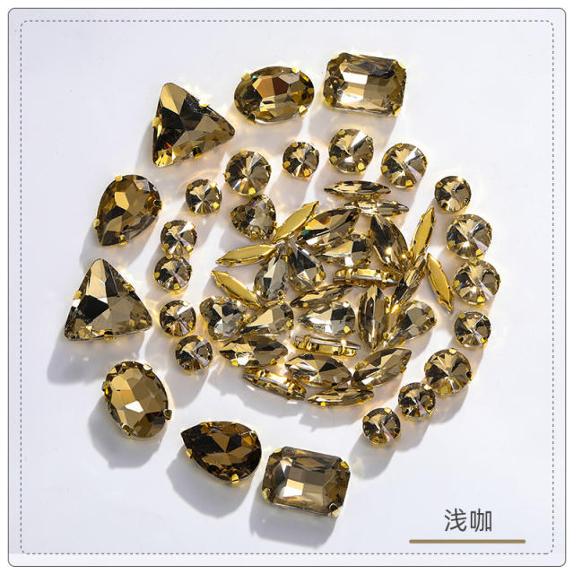 20pcs colorful glass crystal diy accessory for cloth bags